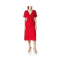 marque amazon - truth & fable robe de soirée plissée col v femme, rouge (red red), 36, label:xs