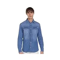 jack & jones homme jjesheridan shirt l/s chemise en jean, bleu (medium blue denim fit:slim), m eu