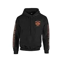 harley-davidson men's eagle piston long sleeve pullover hoodie, black 30299949