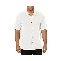 quiksilver chemise à 4 boutons tahiti palms pour homme - blanc - taille m
