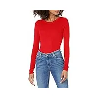 enza costa femme srs242 manches longues t-shirt - rouge - taille s