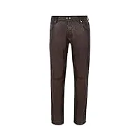 smart range pantalon en cuir pour hommes brown biker moto jean style 100% réel napa 4669 (34)