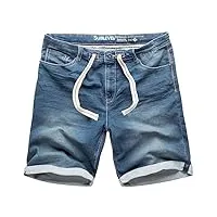 sublevel homme shorts pantalon court jeans bermuda denim pantalon de survêtement cargo jogging jeans vintage pantalon cargo usé look w29 - w44 - bleu foncé denim 16, 36w