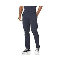 amazon essentials pantalon cargo extensible, coupe ajustée (grandes tailles disponibles) homme, bleu marine, 40w / 29l