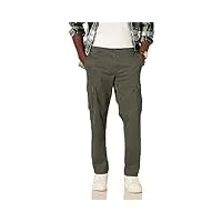 amazon essentials pantalon cargo stretch, coupe droite (grandes tailles disponibles) homme, vert olive, 32w / 30l