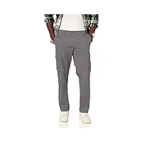 amazon essentials pantalon cargo stretch, coupe droite (grandes tailles disponibles) homme, gris foncé, 38w / 29l