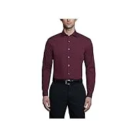 unlisted by kenneth cole unlisted dress shirt solid chemise habillée, couleur : bordeaux, 38/39 cou 81/84 cm manche (m) homme