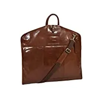 sac de transport de costume en cuir de luxe châtaigne cas de suiter robe couverture de vêtement sac de voyage - finley