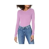 enza costa femme srs242 manches longues t-shirt - rose - taille xs