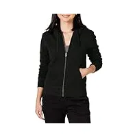 amazon essentials veste à capuche zippée en polaire, doublée de sherpa (disponible en grandes tailles) femme, noir, s