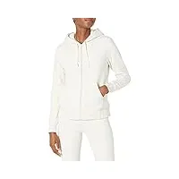 amazon essentials veste à capuche zippée en polaire, doublée de sherpa (disponible en grandes tailles) femme, avoine chiné, m