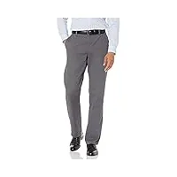 amazon essentials pantalon chino sans pince infroissable coupe droite homme, gris, 34w / 30l