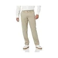amazon essentials pantalon chino sans pince infroissable coupe droite homme, brun kaki, 38w / 30l