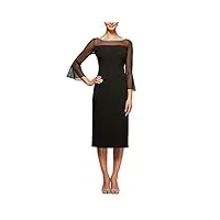alex evenings robe droite courte avec détails illusion ornés occasion spéciale, noir, 40 (taille petite) femme