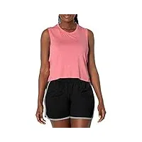 skechers sunkissed crop muscle athletic fit tank top t-shirt, limonade rose, xxl femme