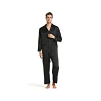 lilysilk pyjama homme soie naturelle confortable elégant ensembles d'intérieur uni pantalon de pyjama fluide 19mm l noir