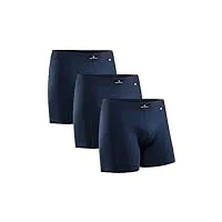 danish endurance lot de 3 boxers en coton ultra doux, caleçon confortable et respirant, pour homme, bleu marine - lot de 3, x-large