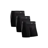 danish endurance lot de 3 boxers en coton ultra doux, caleçon confortable et respirant, pour homme, noir - lot de 3, x-large