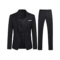 youthup costume homme 2 pièces coupe fit slim blazer coupe classique ensemble de pantalons de veste formelle de mariage dîner rendez-vous, noir, s
