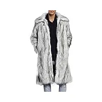 manteau fausse fourrure homme décontracté,overdose mode hiver soldes parka long veste pardessus casual outwear