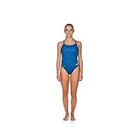 arena water challenge back maxlife maillot de bain une pièce pour femme, femme, maillot une pièce, 001380, bleu roi/bleu marine, 30