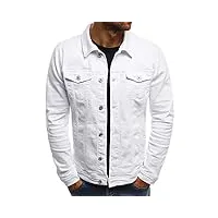 veste en jean blanc homme skinny,overdose automne hiver manteau denim vintage jeans longue jacket casual tops coat