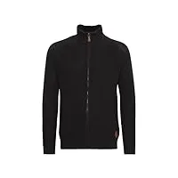 solid xenos cardigan gilet veste en grosse maille pour homme avec col droit 100% coton, taille:l, couleur:black (9000)