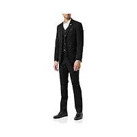 hommes noir 3 pièce costume d'affaires Élégant bureau informel classique travail formel en forme tailored [suit-jross-black-36uk]