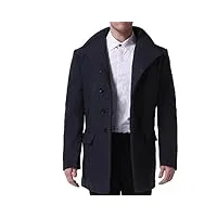 youthup manteau homme hiver trench-coat chaud slim fit casual long en laine caban mode classique,gris,xl