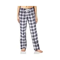 amazon essentials pantalon de pyjama en popeline femme, bleu Écossais, m