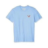 true religion t-shirt à manches courtes avec logo bouddha pour homme, bleu oasis, xs, bleu oasis., taille xs