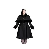 hell bunny manteau capulet femme manteaux noir xxl 90% polyester, 8% viscose, 2% elasthanne