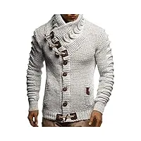 leif nelson ln5585 pull en tricot avec boutons pour homme - - taille xl
