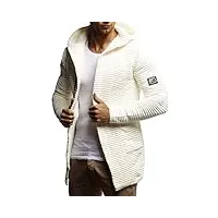 leif nelson veste en tricot à capuche pour homme ln5715 - ecru - medium
