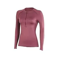 falke crepe half-zip chemise de randonnée femme, rouge (mahogany 8344), xs