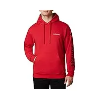 columbia viewmont ii sleeve graphic hoodie sweat à capuche, rouge montagne, 1x homme