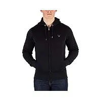 gant full zip hoodie d1. sweatshirt zippé the original, black, l homme