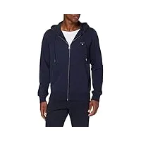 gant full zip hoodie d1. sweatshirt zippé the original, evening blue, xxl homme