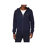 gant full zip hoodie d1. sweatshirt zippé the original, evening blue, m homme