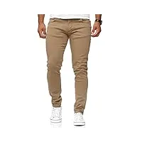 redbridge hommes denim jeans coupe slim chino de base occasionnels pantalon,camel,34w / 32l