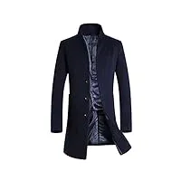 susenstone manteau homme automne hiver chaud long slim trench coat vestes en laine manche longues fashion à la mode duffle coat (5xl, marine)