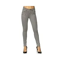 elara pantalon femme stretch skinny fit jegging chunkyrayan h86-21 gris 38 (m)
