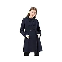 allegra k manteau a-line col montant vêtements d'hiver à double boutonnage pour femmes costume d'halloween bleu l