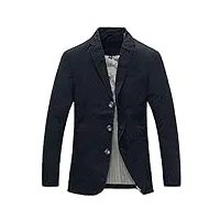 blouson homme veste jacket slim blazer veston casual, noir(3 button), xxl