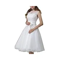 jaeden robes de mariage robe de mariée femme robe nuptiale court a ligne tulle dentelle ivoire eur38
