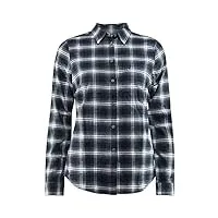 fjällräven Övik flannel shirt w t-shirt à manches longues femme dark navy fr : xxs (taille fabricant : xxs)