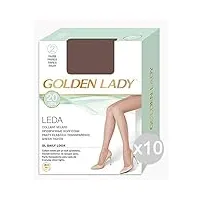 golden lady set 10 leda 4 vison 2 paires chaussettes collants pour femme vêtements, multicolore, unique