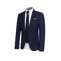 veste costume hommes slim fit formal blazer hommes, bleu marine, 3xl