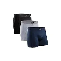 danish endurance lot de 3 boxers en coton ultra doux, caleçon confortable et respirant, pour homme, de plusieurs couleurs (noir, bleu marine, gris) - lot de 3, medium