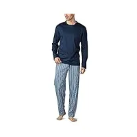 mey men 18780-668 men's breiter streifen yacht blue striped pyjama set medium (brand size 50)